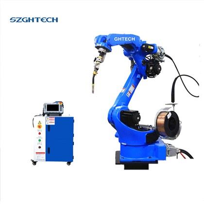 The SZGH-H1500-B-6 robot based on the existing LH1850-B-6 is specially designed for welding.
Compared with the previous model, this product has a higher floor space and stabler construction; moreover, there is a fully enclosed axis to effectively prevent welding spatters from damaging cables of the robot.