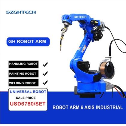 Hot selling SZGH 6 axis Welding of ultra-heavy box structures  robot arm.
SZGH-H1850-B-6 robot is dedicated to welding, this product has a higher floor space and stabler construction; moreover, there is a fully enclosed axis to effectively prevent welding spatters from damaging cables of the robot.